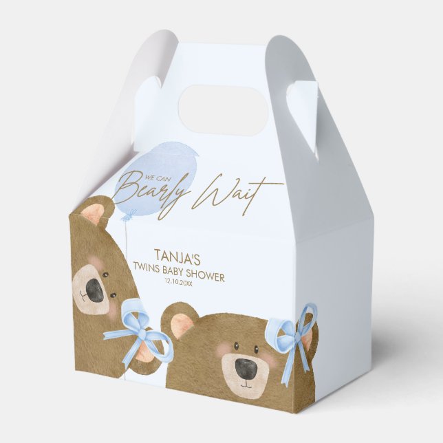 Ballotins BLue Teddy Nous pouvons attendre le Baby shower Tw (Verso)