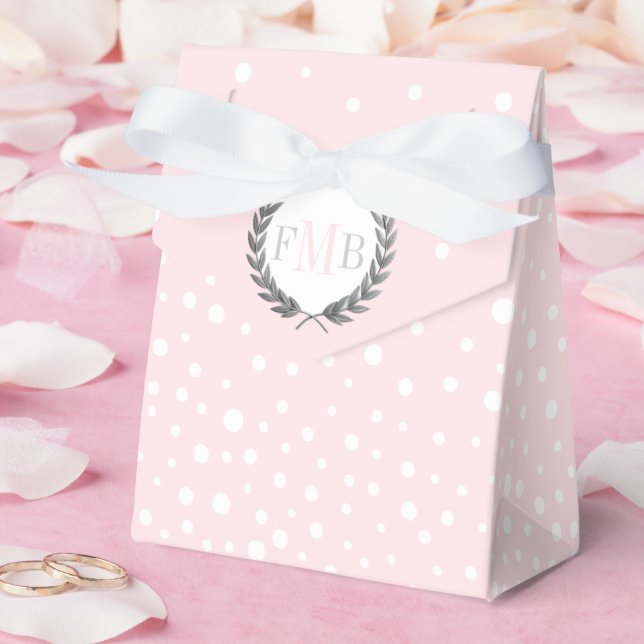 Ballotins Blush pink and white polka dot pattern wedding fav (Mariage)