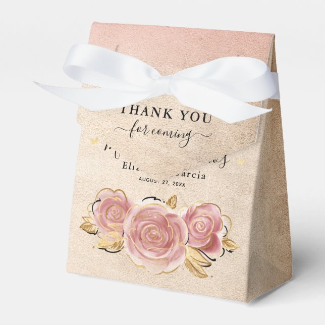 Ballotins Blush Rose Gold Merci fête d'anniversaire (Verso)