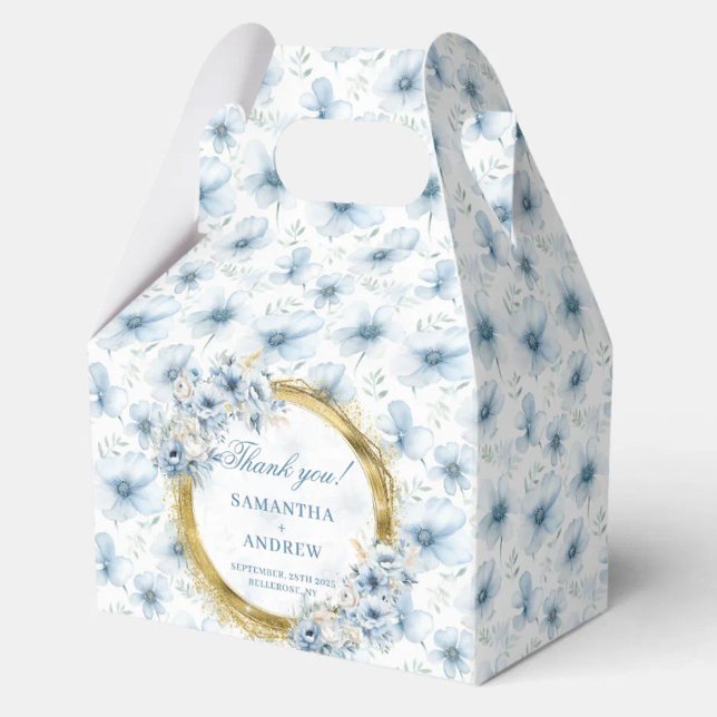 Ballotins Bohème Aérienne Lumière Bleu Or Mariage Favor Boît (Aerial Bohemian Light Blue Gold Wedding Favor Box)