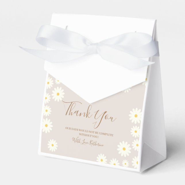 Ballotins Bohemian Daisy Floral Baby shower Ballotin (Verso)