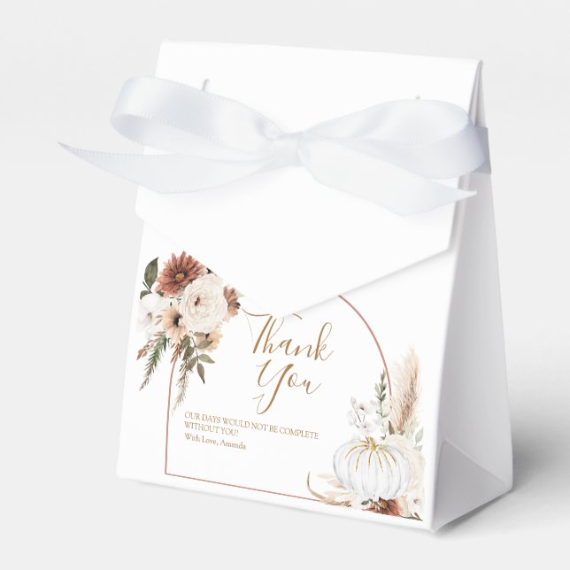 Ballotins Boho Arch Citrouille blanc Chute d'amour Ballotin (Verso)