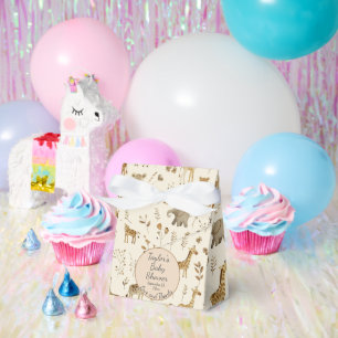 Ballotins Boho Blanc Beige Jungle Baby shower Animaux