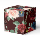 Boho Bloom | Bourgogne foncée et Motif bleu marine