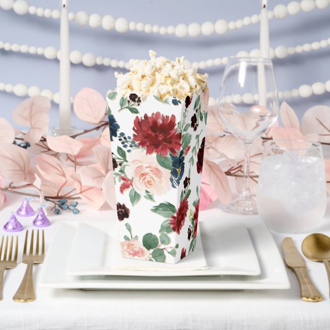 Ballotins Boho Bloom | Burgundy Rouge et bleu marine Motif (Mariage)