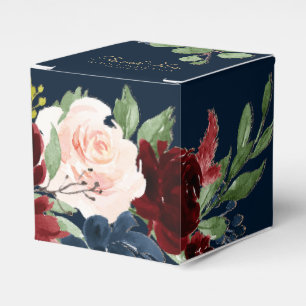 Ballotins Boho Blooms   Dark Rustic Navy et Red Merci