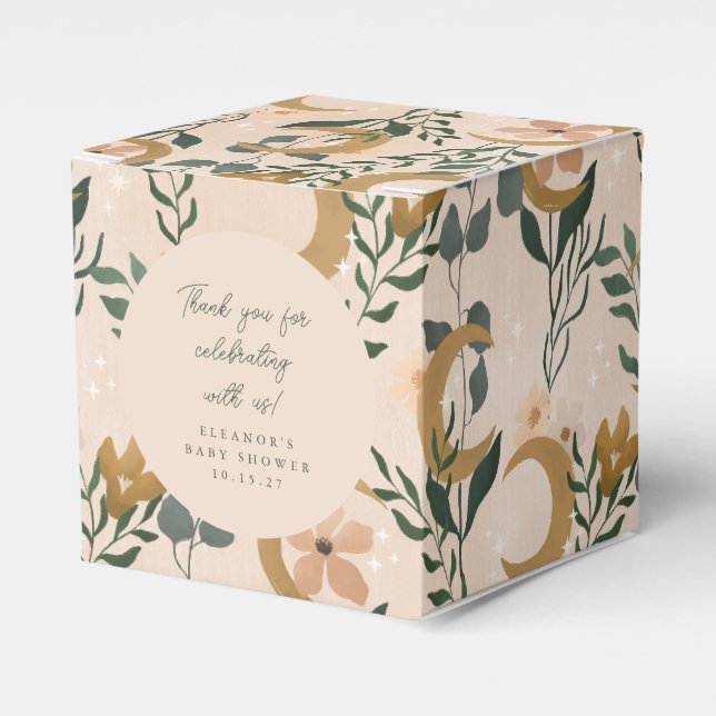 Ballotins Boho Blush Botanon Moon Baby shower personnalisé M (Verso)