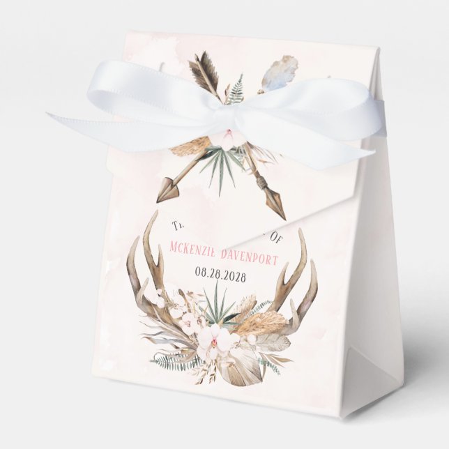 Ballotins Boho Bois de Cerf et Fleurs Mariage Shower (Verso)