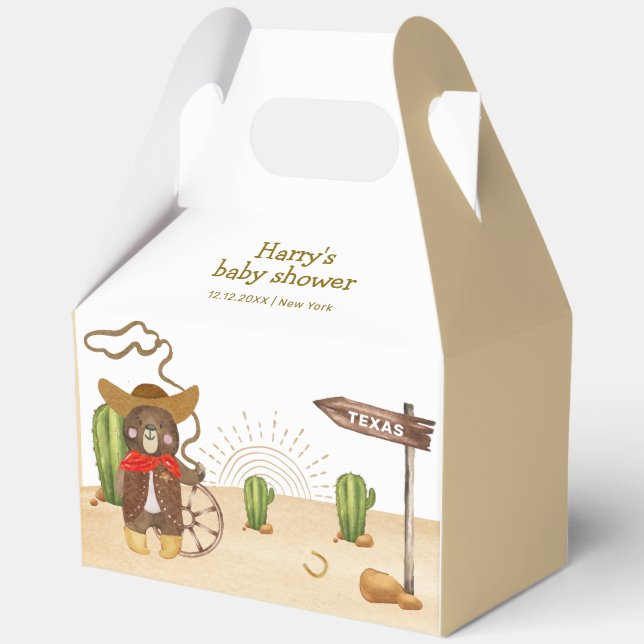 Ballotins Boho Cowboy Bear Western Rodeo Cactus Baby shower (Recto)