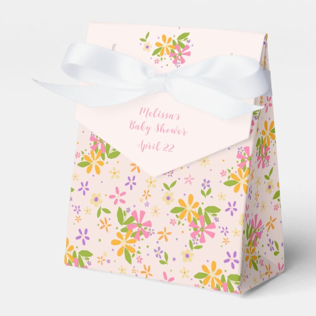 Ballotins Boho Fleur sauvage bébé fille douche (Verso)