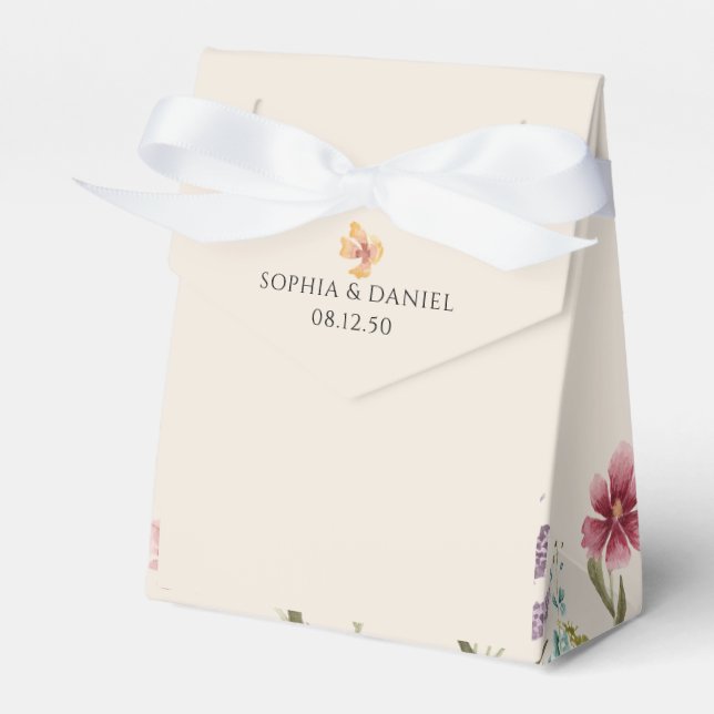 Ballotins Boho Fleur sauvage mariage Favor Box (Verso)