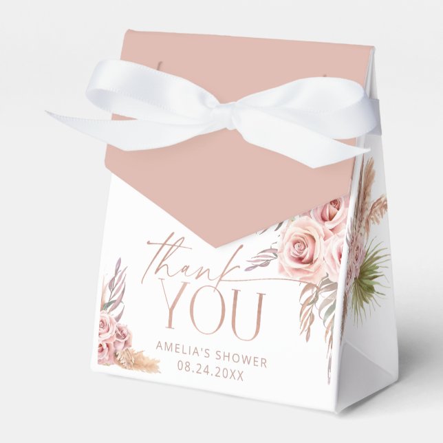 Ballotins Boho Floral Pampas Rose Merci or Ballotin (Verso)