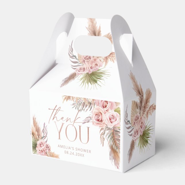 Ballotins Boho Floral Pampas Rose Merci or Ballotin (Verso)