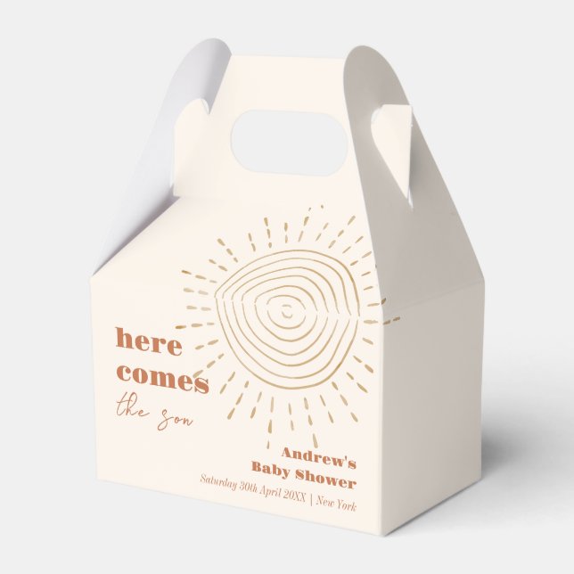 Ballotins Boho Moderne Ici Vient Le Baby shower Fils (Verso)
