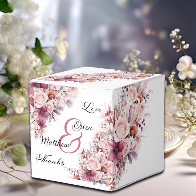 Ballotins Boho rose Dusty Floral Mariage de script moderne (Créateur téléchargé)