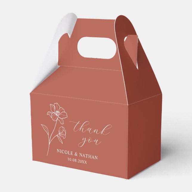Ballotins Boho Terracotta Mariage rustique | Merci floral (Verso)