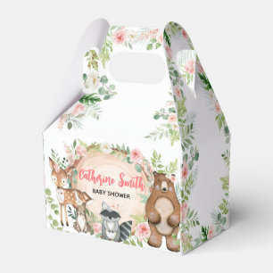 Ballotins Bois Animaux Floral Baby shower en tranches de boi