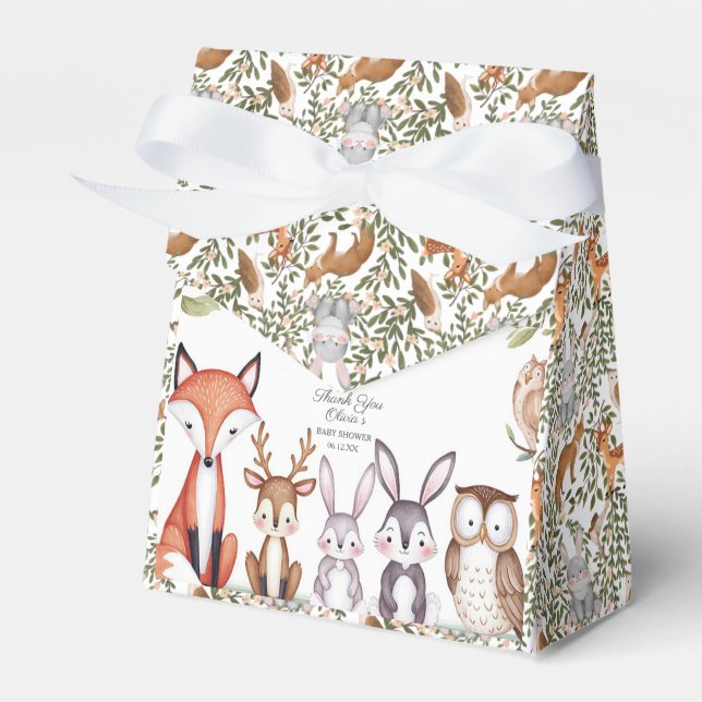 Ballotins Bois Animaux mignons Baby shower Merci (Verso)