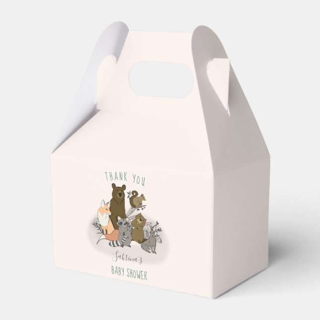 Ballotins Bois Baby shower Forêt mignonne Animaux Merci (Verso)