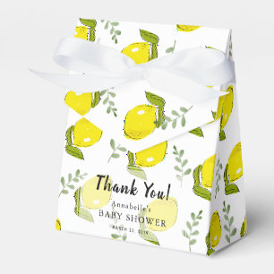Ballotins Boîte à Baby shower Motif citron-feuille