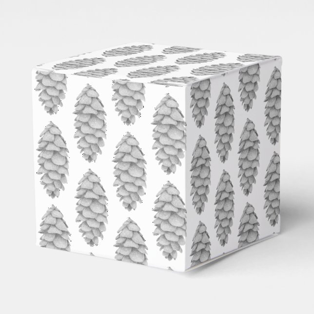 Ballotins Boîte à cadeau de cône d'épinette blanche (Verso)