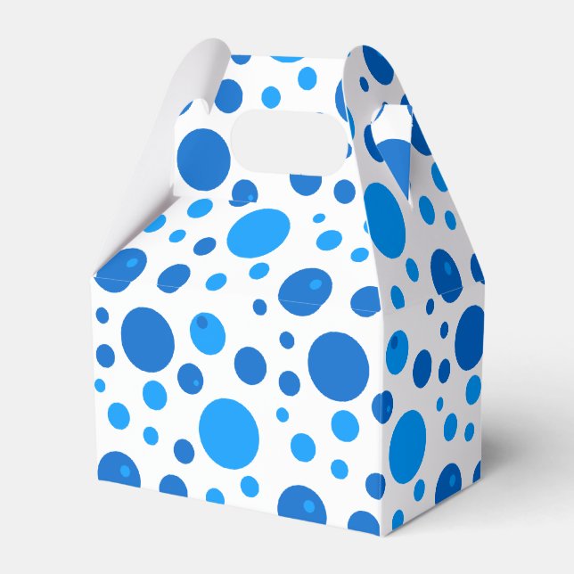 Ballotins Boîte à cadeaux Pois bleu clair et foncé (Verso)