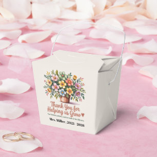 Ballotins Boîte à cadeaux pour enseignants floraux - Merci
