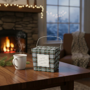 Ballotins Boîte à faveurs en tartan avec note personnalisée 