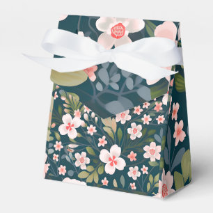Ballotins Boîte à faveurs petite tente avec ruban ( motif fl