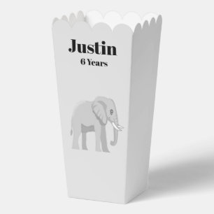 Ballotins Boîte à popcorn personnalisée éléphant anniverssai
