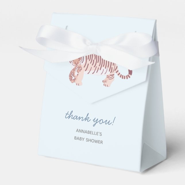 Ballotins Boîte cadeau Baby shower Blue Mom Tiger & Cub (Verso)