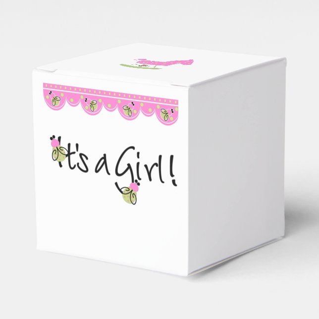 Ballotins Boîte cadeau baby shower - C'est une fille (Verso)