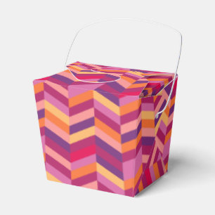 Ballotins Boîte cadeau Chevron violet orange rouge
