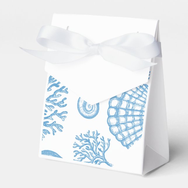 Ballotins Boîte cadeau Coral bleu et coquille (Verso)