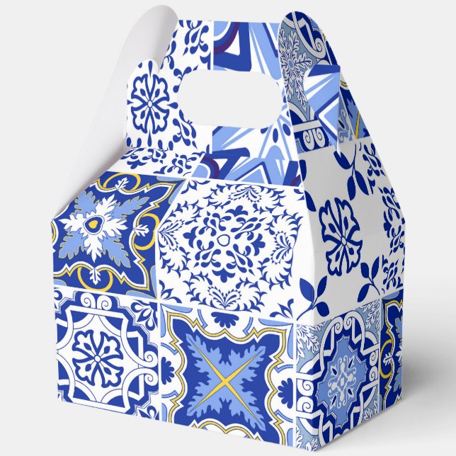 Ballotins Boîte-cadeau de faveur de motif de carreau blanc b (Recto)