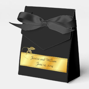 Ballotins Boîte cadeau de mariage en or et noir