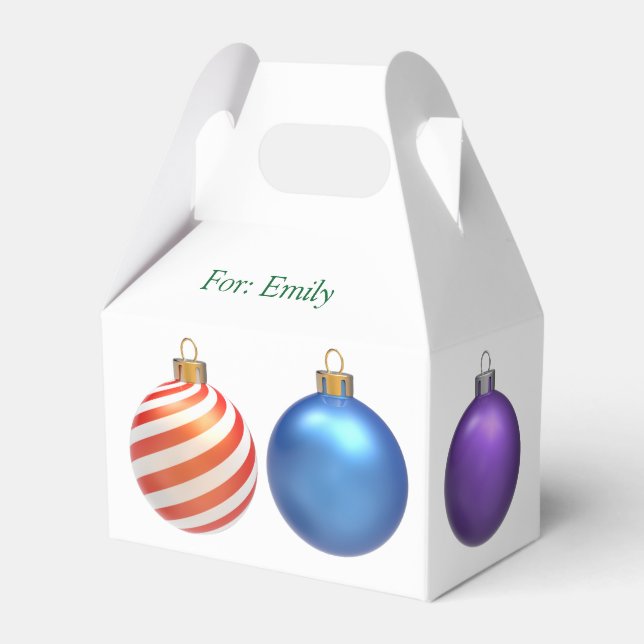 Ballotins Boîte cadeau de Noël décorée, emballage de vacance (Verso)