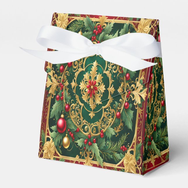 Ballotins Boîte cadeau de Noël Red Green Gold (Verso)
