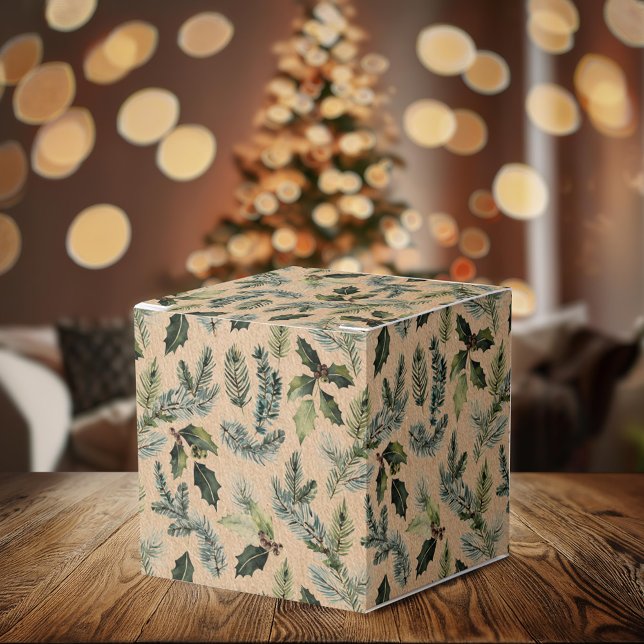 Ballotins Boîte cadeau de Noël Rustique Kraft Floral (Créateur téléchargé)