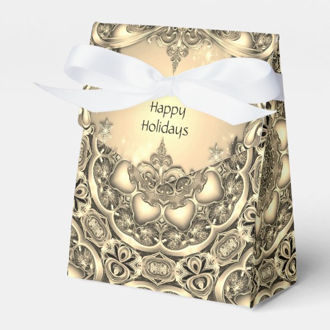Ballotins Boîte cadeau de vacances décorative or (Verso)