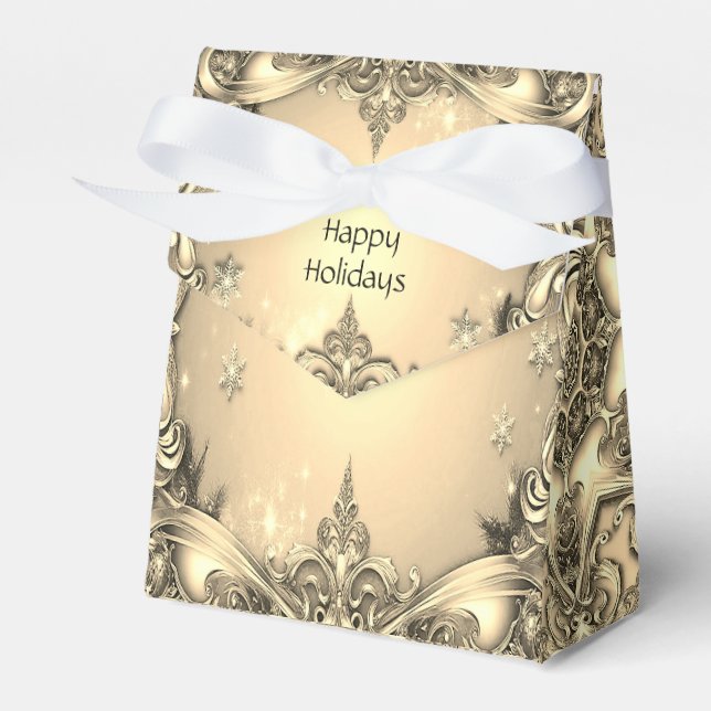Ballotins Boîte cadeau de vacances décorative or (Verso)