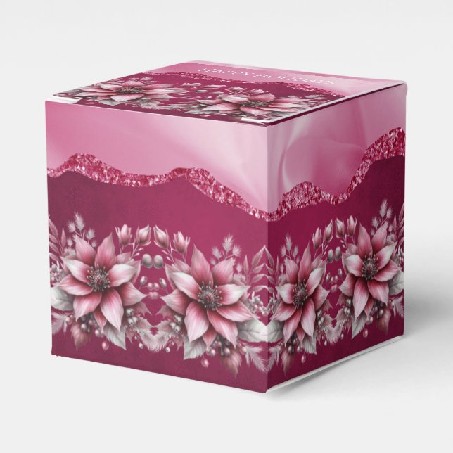 Ballotins Boîte cadeau de vacances florale rose (Verso)