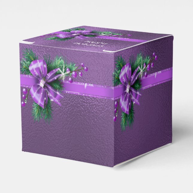 Ballotins Boîte cadeau de vacances pourpre Bow (Verso)