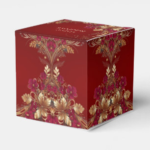 Ballotins Boîte cadeau de vacances Red Gold Floral