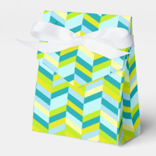 Ballotins Boîte cadeau échantillon Chevron vert sarcelle aqu