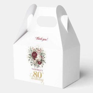 Ballotins Boîte Cadeau Élégante Rose Bourgogne pour les 80 A