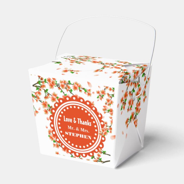 Ballotins Boîte Cadeau Fleur Cerise Personnalisée Mariage Fa (Verso)