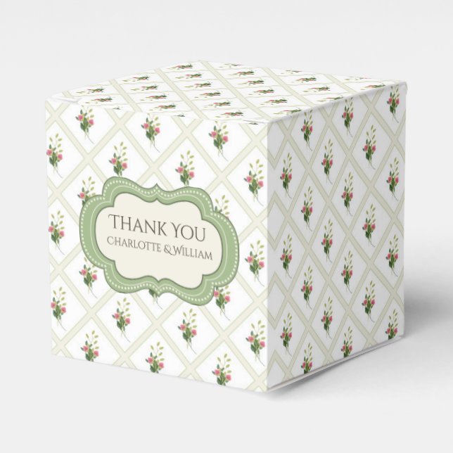 Ballotins Boîte Cadeau Fleur treillis personnalisé Faveur (Verso)