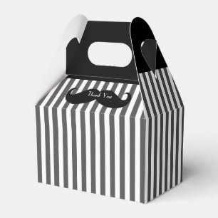 Ballotins Boîte cadeau Groomsman Mustache noir, gris et blan