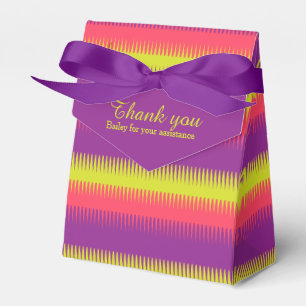 Ballotins Boîte cadeau merci lignes dent de chien rose lime 